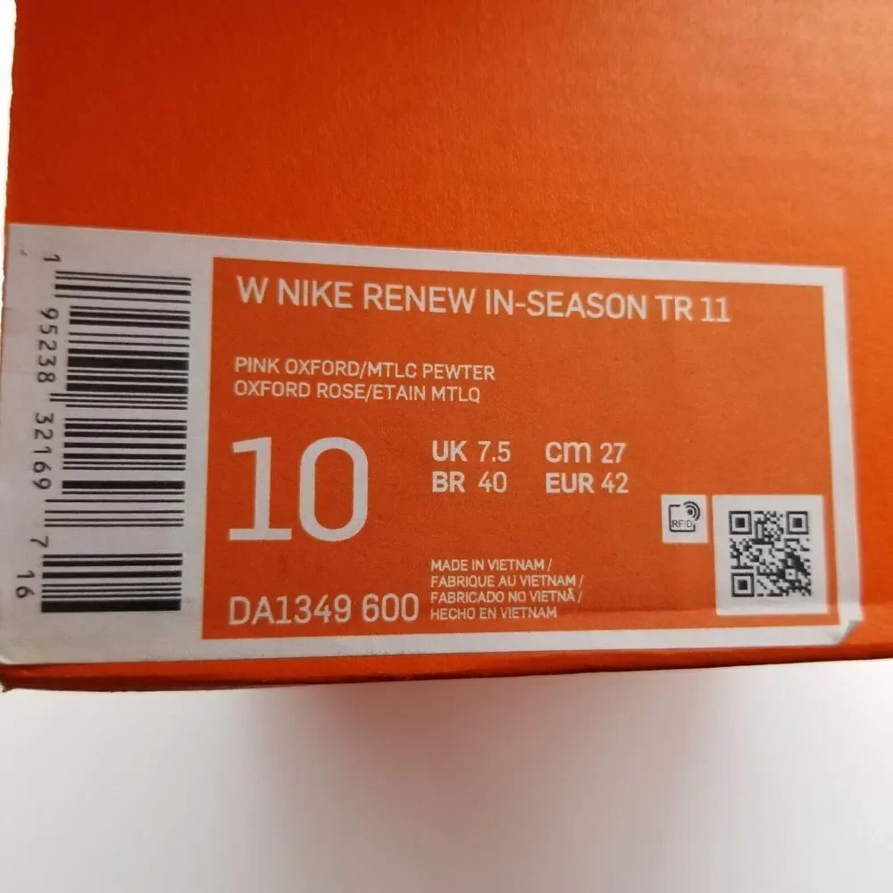 Nike Women Renew In-Season TR11 Shoes Size 10 Pink Oxford/MTLC Pewter DA1349-600
